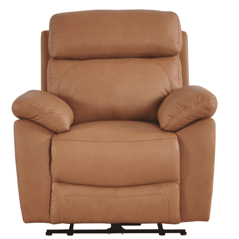 caramel genuine leather armchair on a white background