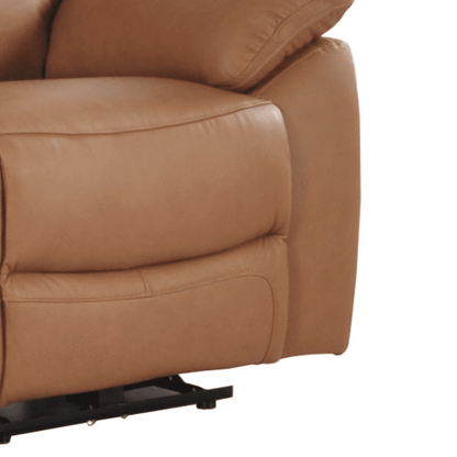 Brown leather recliner chair on a white background