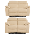 Dandrea Genuine Leather Cream Electric Recliner 2+2 Seater Sofa Set