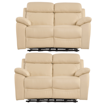 Beige recliner sofa on a white background