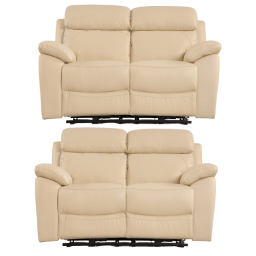 Dandrea Genuine Leather Cream Electric Power Recliner 2+2 Seater Sofa Set