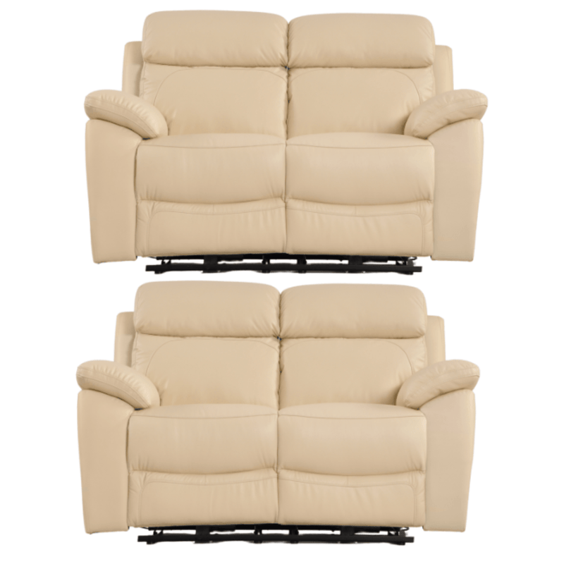 Beige recliner sofa on a white background