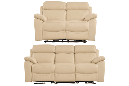 Dandrea Genuine Leather Cream Electric Power Recliner 3+2 Seater Sofa Set