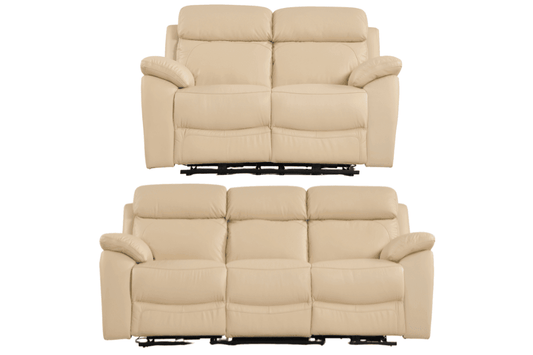 Dandrea Genuine Leather Cream Electric Power Recliner 3+2 Seater Sofa Set