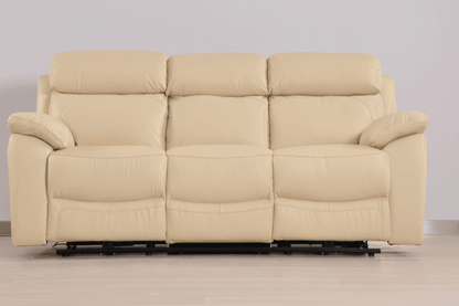 Dandrea Genuine Leather Cream Electric Power Recliner 3+3 Seater Sofa Set