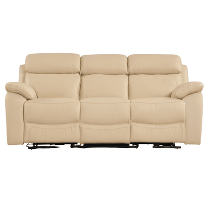 3 Seater beige sofa with a white background 