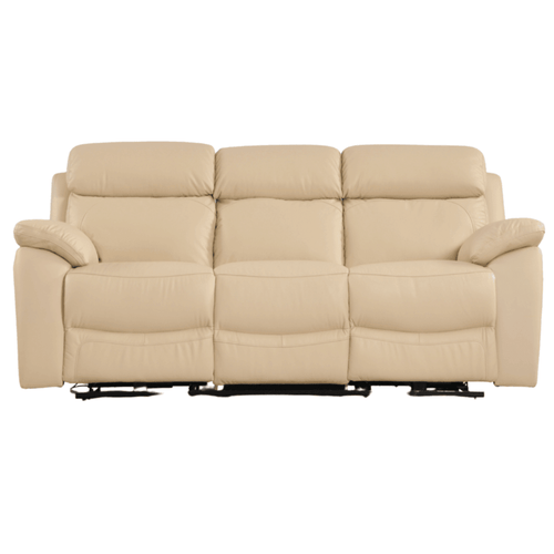 Dandrea Genuine Leather Cream Electric Power Recliner 3 Seater Sofa