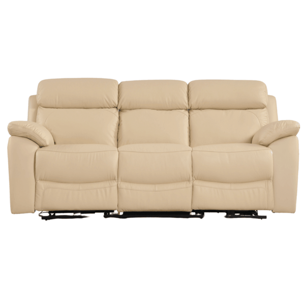 Dandrea Genuine Leather Cream Electric Power Recliner 3 Seater Sofa