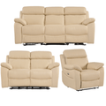 Dandrea Genuine Leather Cream Electric Recliner 3+2+1 Seater Sofa Set