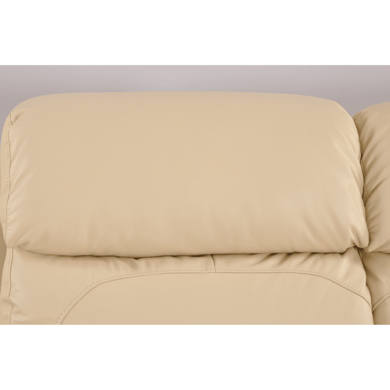 Beige sofa with a pillow on a plain background
