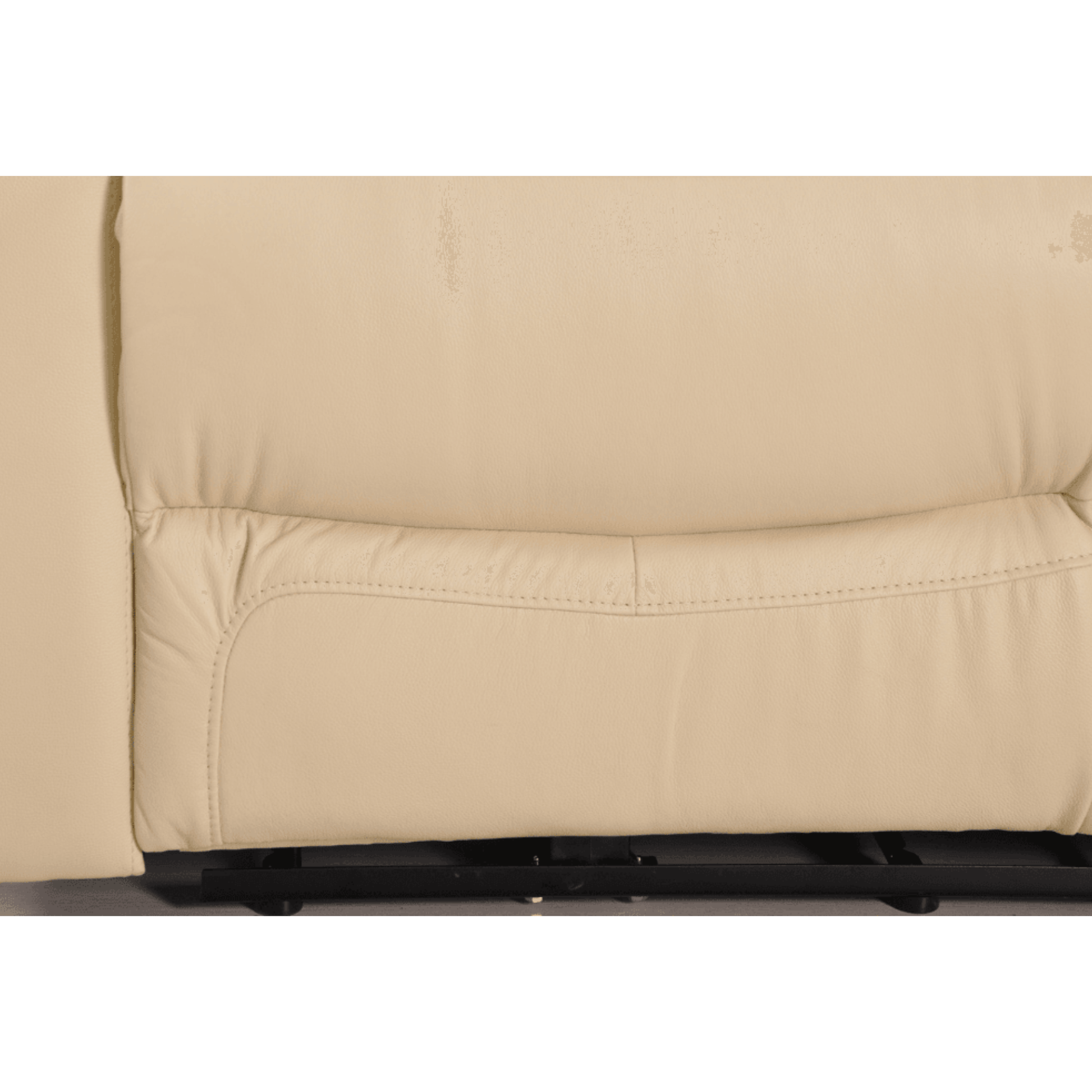 Beige leather sofa on a white background