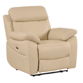Dandrea Genuine Leather Cream Electric Power Recliner Armchair