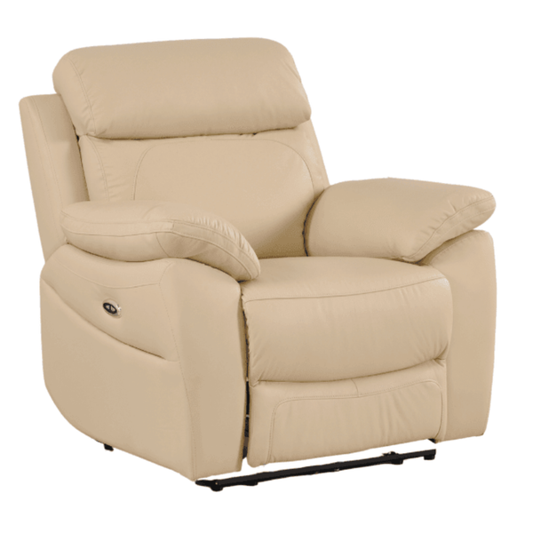 Dandrea Genuine Leather Cream Electric Power Recliner Armchair