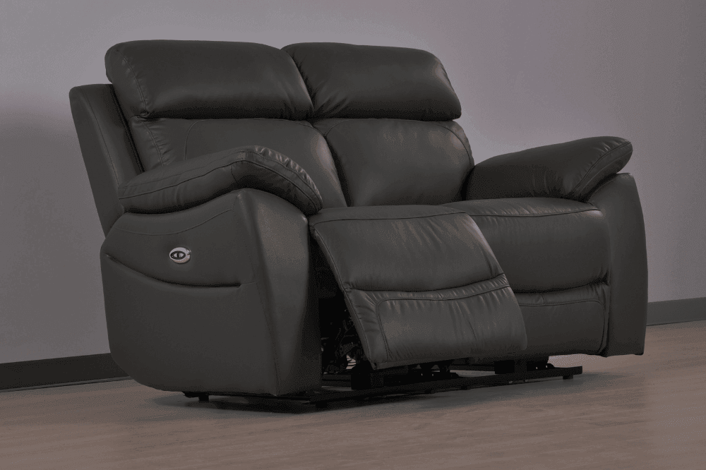 Dandrea Genuine Leather Grey Electric Power Recliner 2+1+1 Seater Sofa  Set