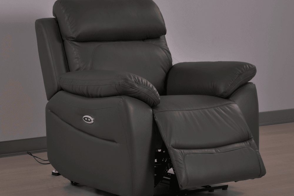 Dandrea Genuine Leather Grey Electric Power Recliner 2+1 Seater Sofa Set