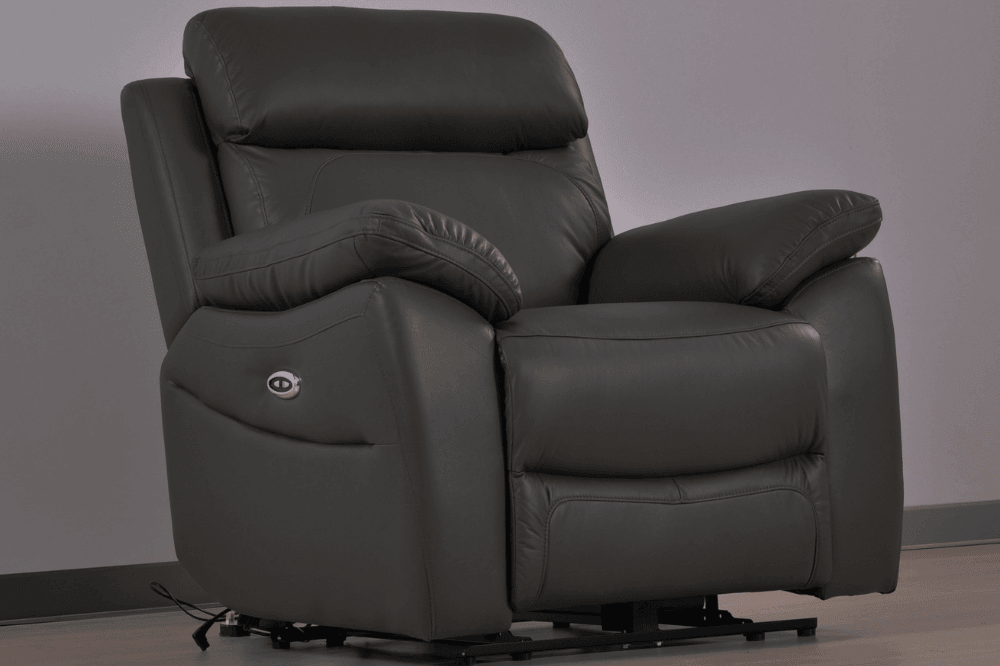 Dandrea Genuine Leather Grey Electric Power Recliner 2+1 Seater Sofa Set