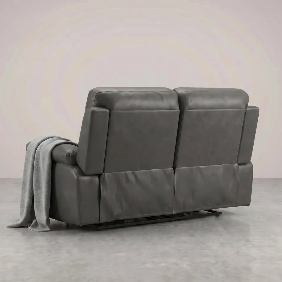 Dandrea Genuine Leather Grey Electric Power Recliner 2 Seater Sofa - Furniture Instore