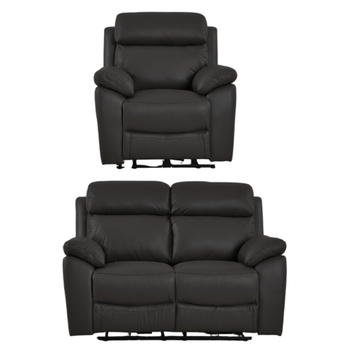 Dandrea Genuine Leather Grey Electric Power Recliner 2+1 Seater Sofa Set