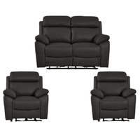 Dandrea Genuine Leather Grey Electric Power Recliner 2+1+1 Seater Sofa  Set