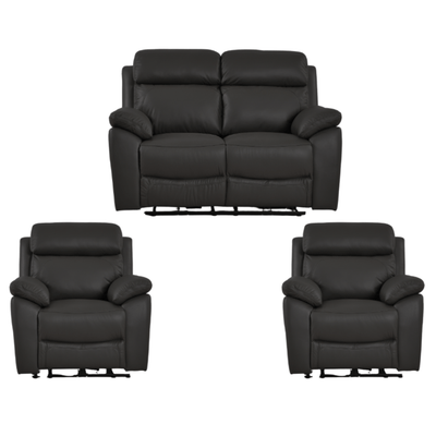 Dandrea Genuine Leather Grey Electric Power Recliner 2+1+1 Seater Sofa  Set