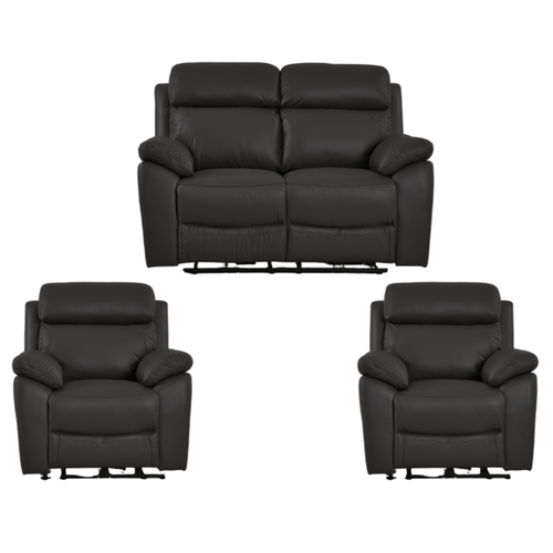 Dandrea Genuine Leather Grey Electric Power Recliner 2+1+1 Seater Sofa  Set