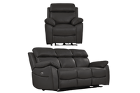 Dandrea Genuine Leather Grey Electric Power Recliner 3+1 Seater Sofa Set