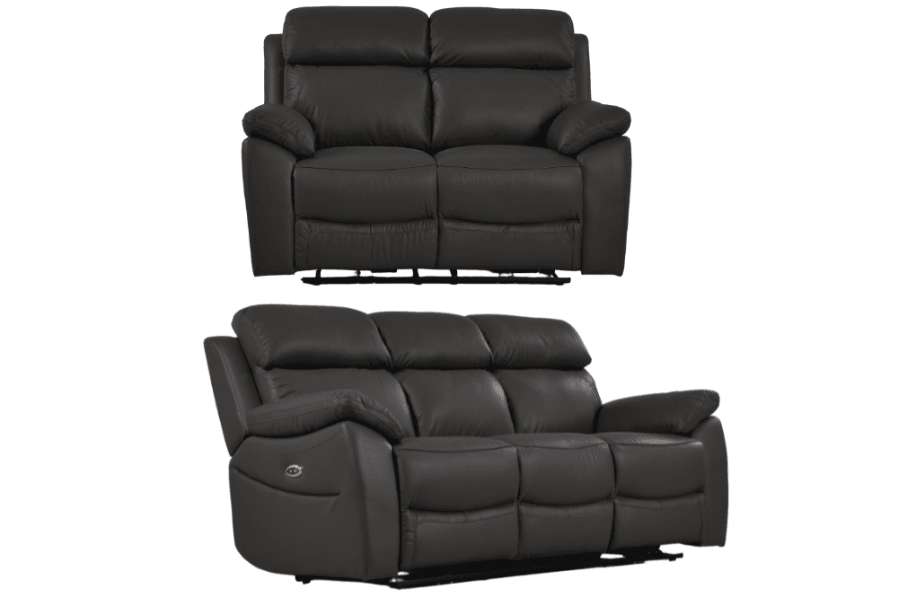 Dandrea Genuine Leather Grey Electric Power Recliner 3+2 Seater Sofa Set