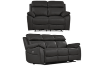 Dandrea Genuine Leather Grey Electric Power Recliner 3+2 Seater Sofa Set