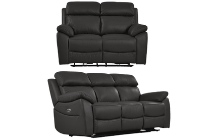 Dandrea Genuine Leather Grey Electric Power Recliner 3+2 Seater Sofa Set