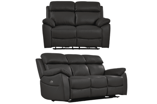 Dandrea Genuine Leather Grey Electric Power Recliner 3+2 Seater Sofa Set