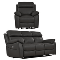 Dandrea Genuine Leather Grey Electric Recliner 3+1 Seater Sofa Set