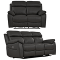 Dandrea Genuine Leather Grey Electric Recliner 3+2 Seater Sofa Set