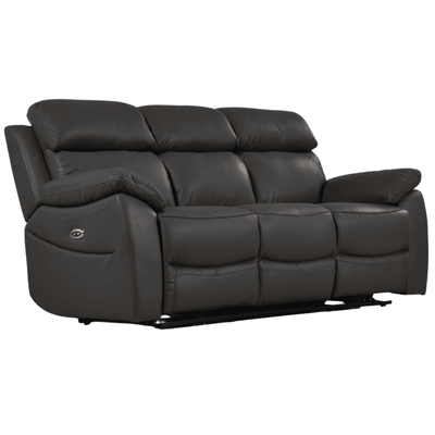 Dandrea Genuine Leather Grey Electric Power Recliner 3 Seater Sofa