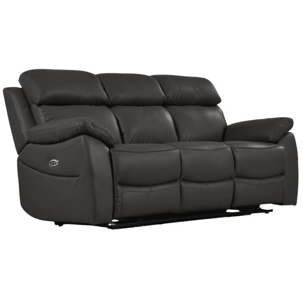Dandrea Genuine Leather Grey Electric Power Recliner 3 Seater Sofa