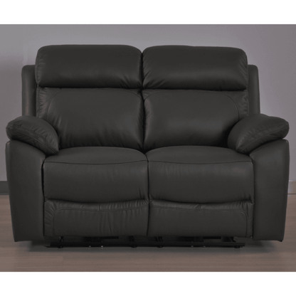 Black leather sofa on a plain background