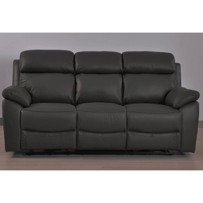 Black leather sofa on a plain background