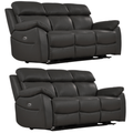 Dandrea Genuine Leather Grey Electric Recliner 3+3 Seater Sofa Set