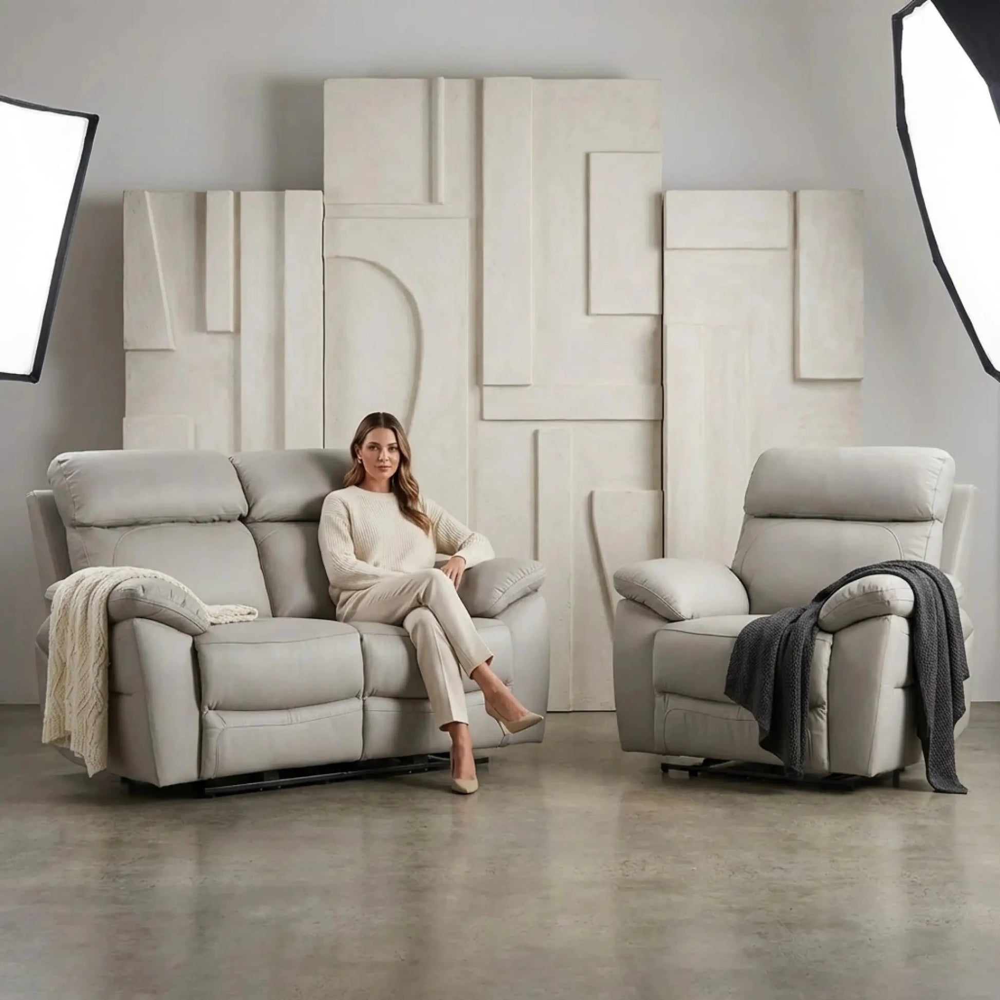 dandrea-genuine-leather-light-grey-recliner-sofa-setdandrea-light-grey-leather-recliner-2-1-sofa-set