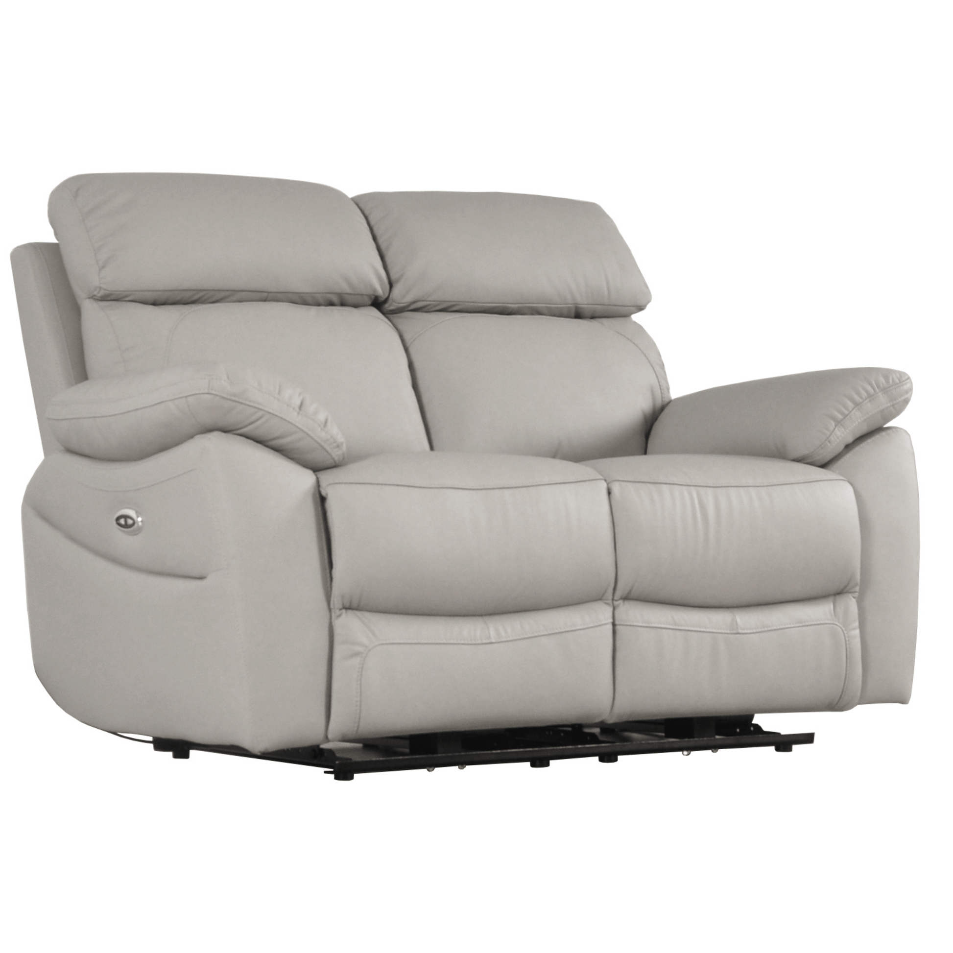 Gray reclining sofa on a white background