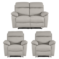 Dandrea Genuine Leather Light Grey Electric Power Recliner 2+1+1 Seater Sofa Set