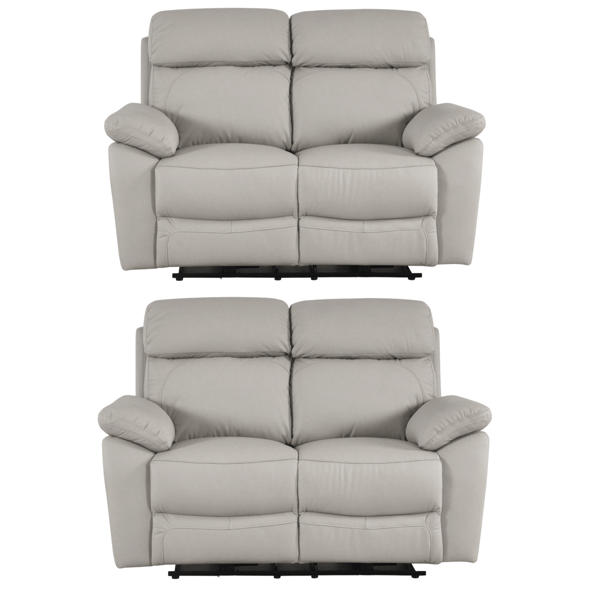 Dandrea Genuine Leather Light Grey Electric Power Recliner 2+2 Seater Sofa Set - Furniture Instore