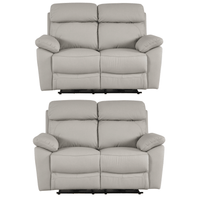 Dandrea Genuine Leather Light Grey Electric Power Recliner 2+2 Seater Sofa Set