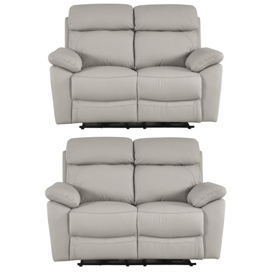 Dandrea Genuine Leather Light Grey Electric Power Recliner 2+2 Seater Sofa Set