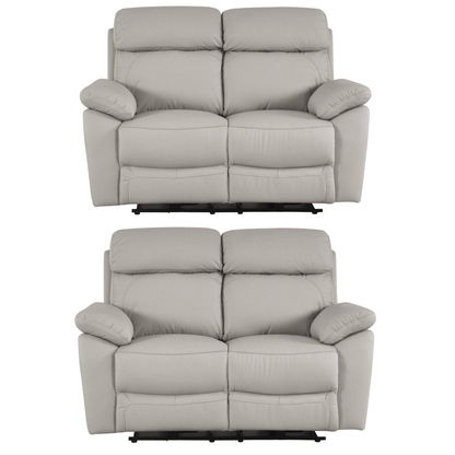 Dandrea Genuine Leather Light Grey Electric Power Recliner 2+2 Seater Sofa Set - Furniture Instore
