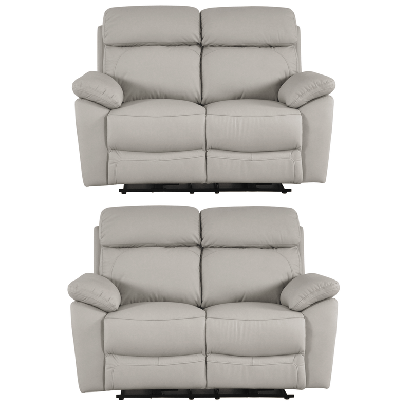 Dandrea Genuine Leather Light Grey Electric Power Recliner 2+2 Seater Sofa Set - Furniture Instore