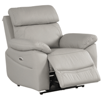 Light grey armchair side facing and reclining , on a white background 