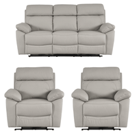 Dandrea Genuine Leather Light Grey Electric Power Recliner 3+1+1 Seater  Sofa Set