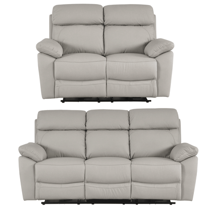 Gray reclining sofa set on a white background