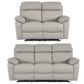 Dandrea Genuine Leather Light Grey Electric Power Recliner 3+2 Seater Sofa Set