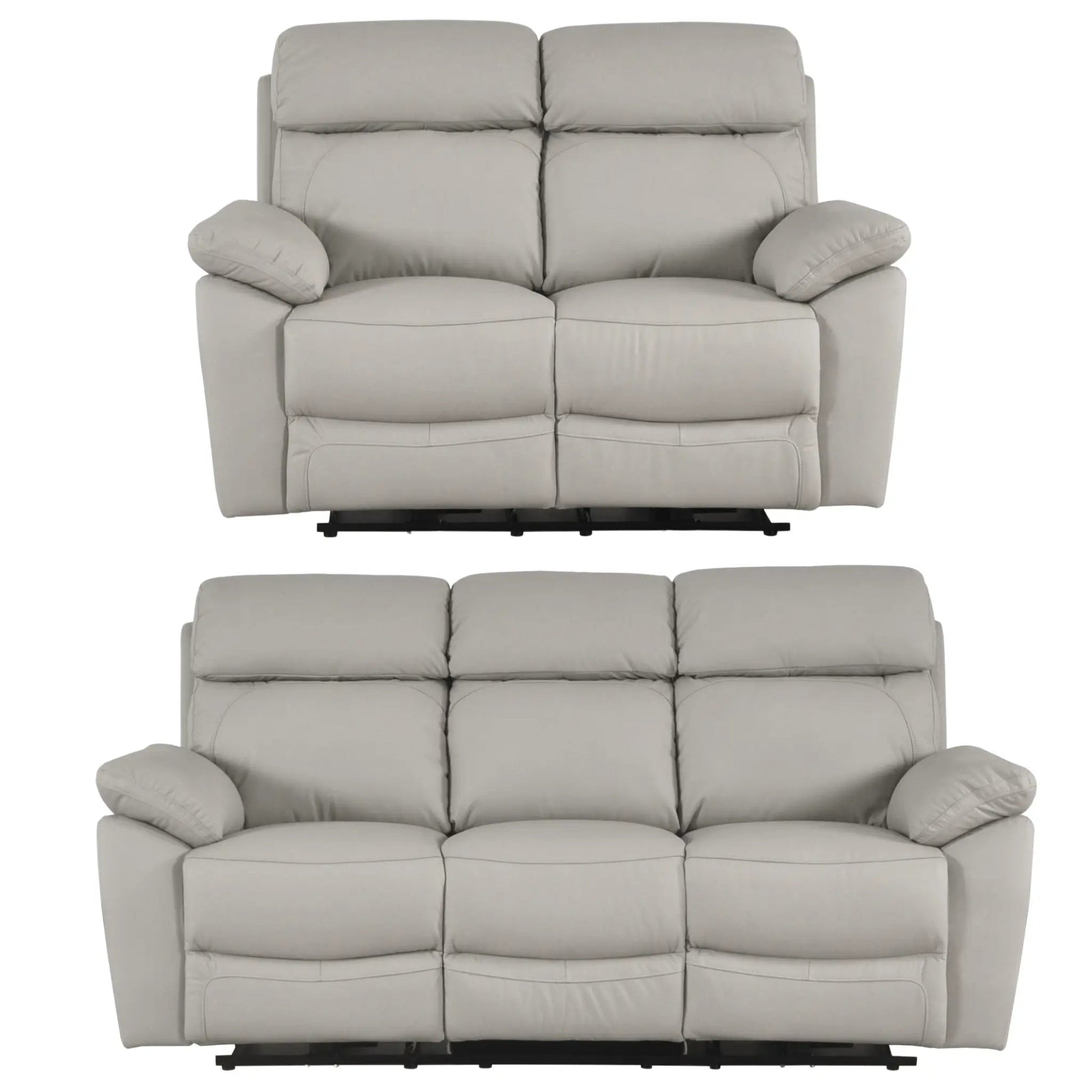 Dandrea Genuine Leather Light Grey Electric Power Recliner 3+2 Seater Sofa Set